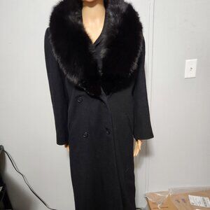 #695 M Wool/ fox fur coat